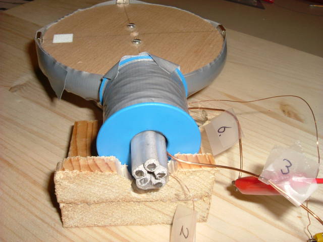 Detailfoto van de rotor en spoel