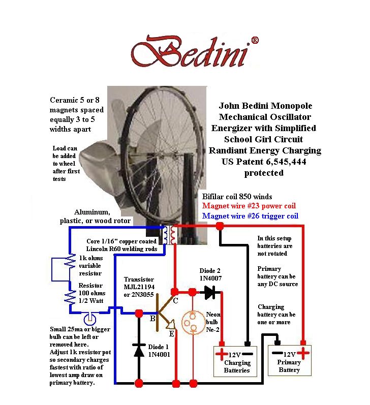 schema elektrisch circuit Bedini motor